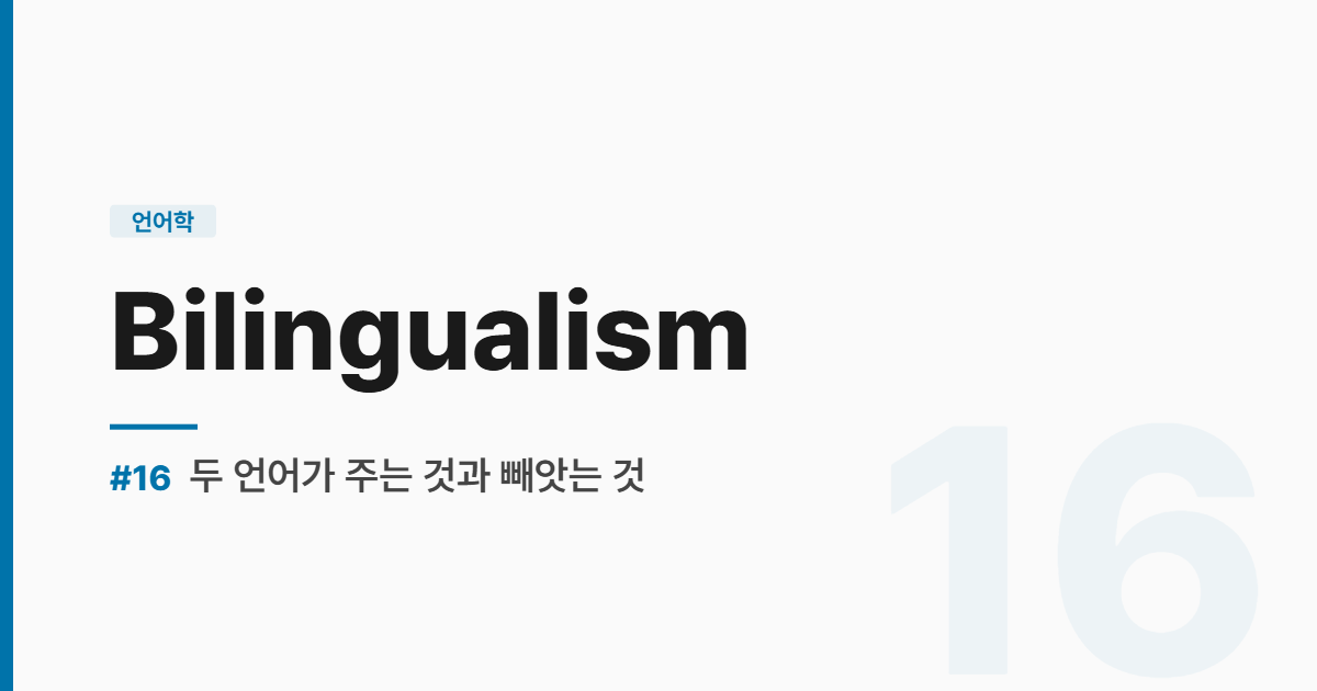 수능영어 실전독해 #16 Bilingualism - 두 언어가 주는 것과 빼앗는 것